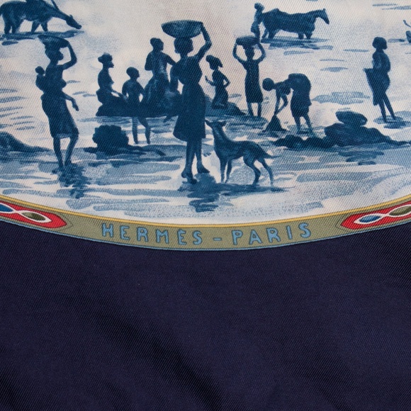 Hermès “Cavaliers Peuls” Silk‎ Scarf by J. de Fougerolle | 90cm - Picture 5 of 12